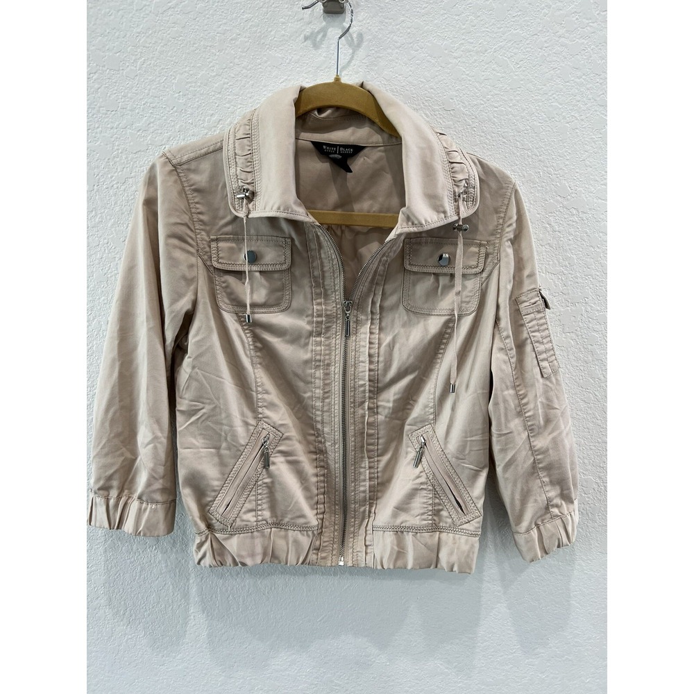 White House Black Market Women Brown Jacket 4 Khaki Tan Lightweight